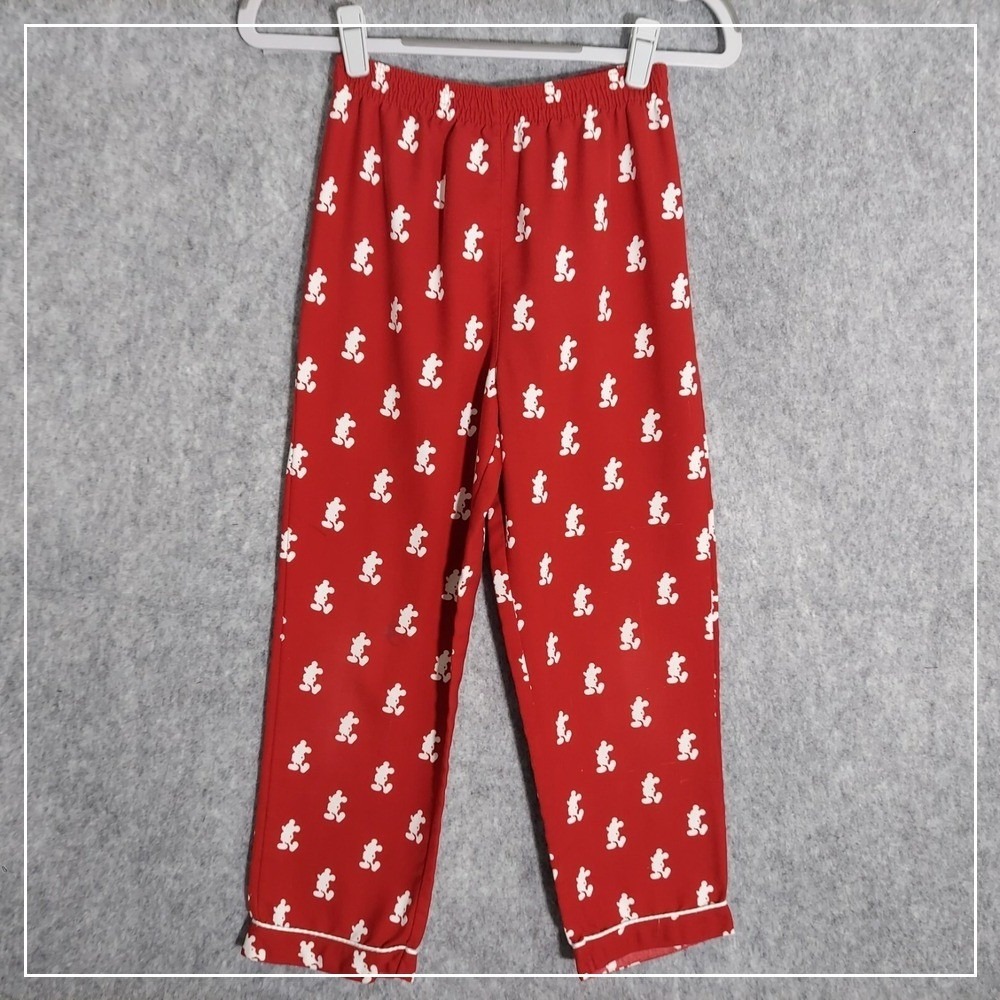 Disneyland Resort Parks Boy Pajama Pants 8  Mickey Mouse Straight Leg‎ Red